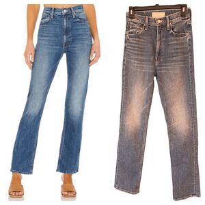 MOTHER Superior High Waisted Rider Skimp Jeans Straight Leg Classic Denim Sz 25